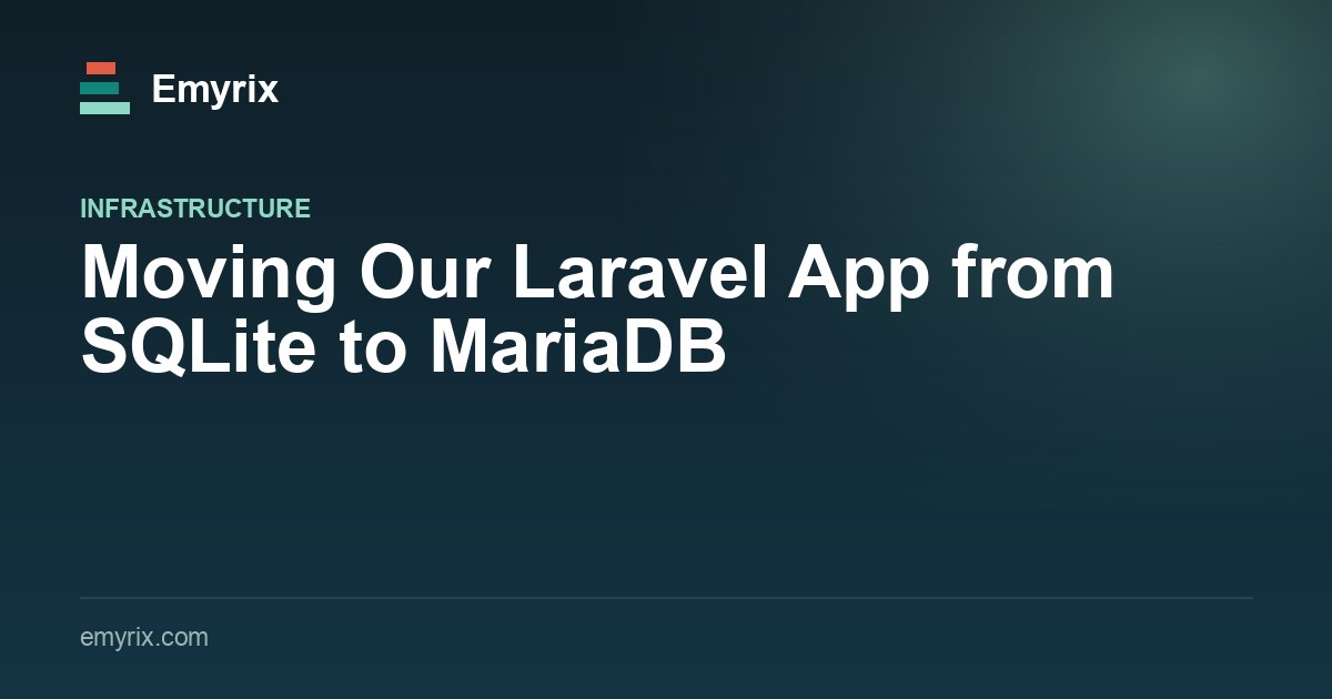 Moving Our Laravel App from SQLite to MariaDB